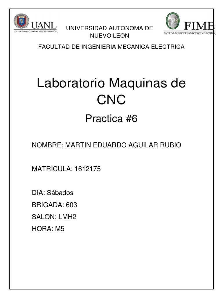CNC Machining Lab Practice #6 Guide | PDF