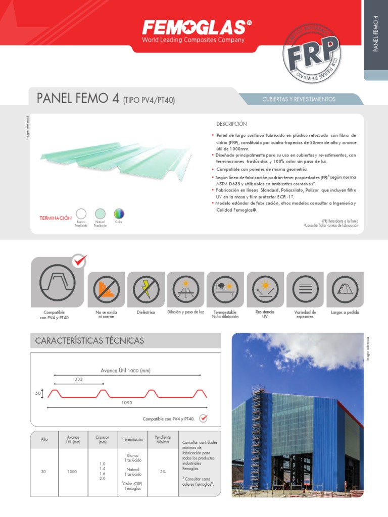 Panel Femo 4 Tipo PV4 - PT40 PDF | PDF | Materiales de construcción ...