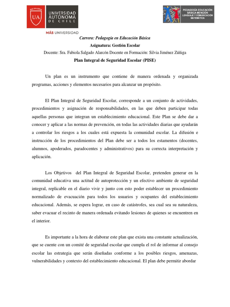 Plan Integral de Seguridad | PDF | Vulnerabilidad | Educación avanzada