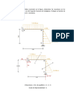 Determinación de reacciones en marco hiperestático usando teorema de Castigliano