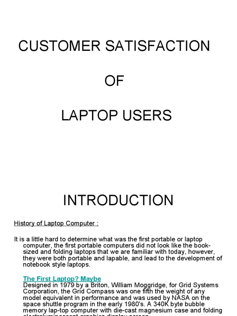 Laptop User Satisfaction Survey Insights | PDF | Customer Satisfaction ...