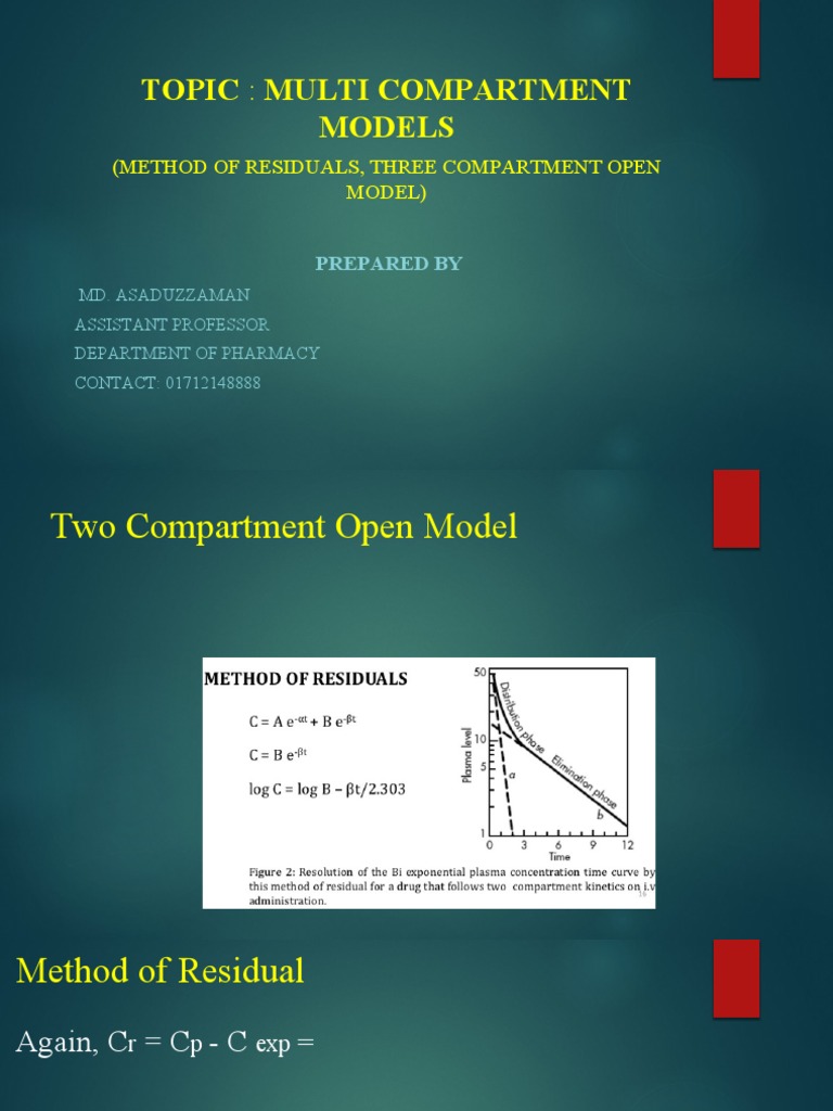 Multi-Compartment Models in Pharmacokinetics | PDF | Science & Mathematics