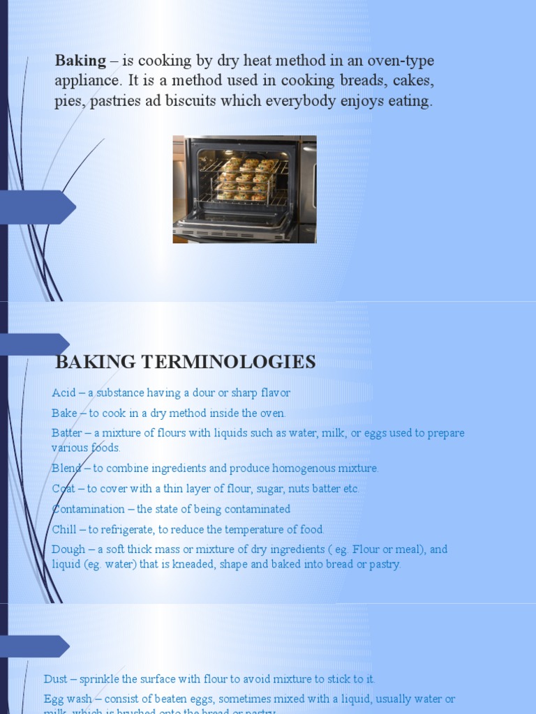 Bread and Pastry Production Baking Terminologies PDF Dough Breads