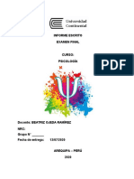 Formato Del Informe Escrito Examen Final de Psicología - 2020