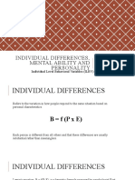 Individual Differences, Mental Ability and Personality