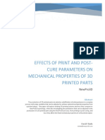 Effects of Print and Post-Cure Parameters On Mechanical Properties of 3D Printed Parts