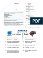 Computer Brain Computer Brain: 10 October 2019 Lecture Responses