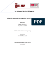 Cummins Sales and Service Philippines: Industrial Process and Plant Inspection-Lecture and Laboratory