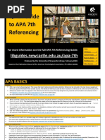 Quick Guide To APA 7th Referencing