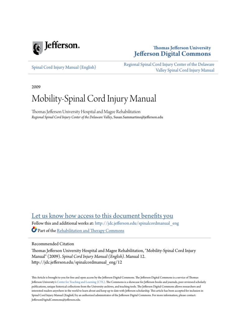 Mobility-Spinal Cord Injury | PDF | Anatomical Terms Of Motion | Elbow