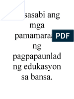 Nasasabi Ang Mga Pamamaraan NG Pagpapaunlad NG Edukasyon Sa Bansa