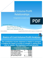 Cost-Volume-Profit Relationships: Management Accountant 1 and 2