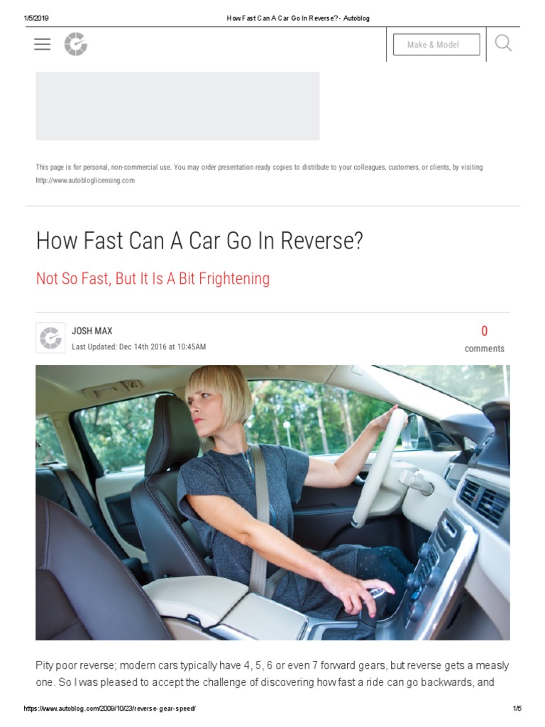 How Fast Can A Car Go in Reverse - Autoblog | PDF | I Tunes | Car