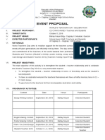 Event Proposal: Project Title: Project Proponent: Target Date: Project Venue: Expected Participants: Rationale
