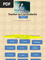 Teacher As Curricularist: Cris Capilayan MA Ed