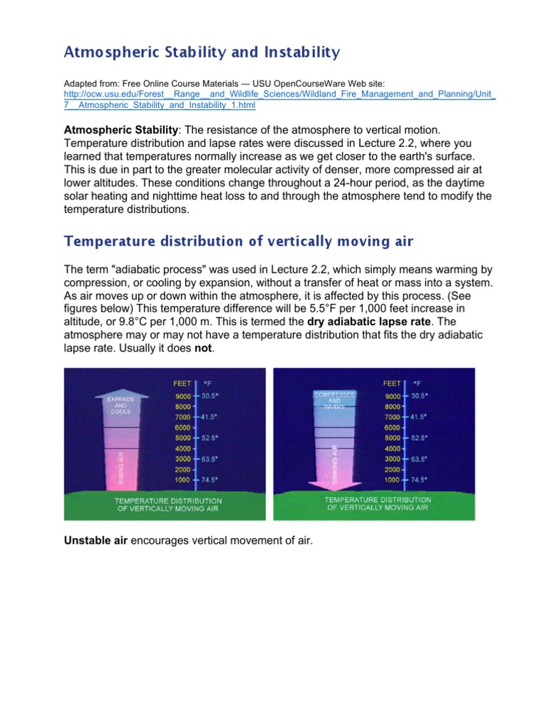 Understanding Atmospheric Stability | PDF | Atmosphere Of Earth | Altitude