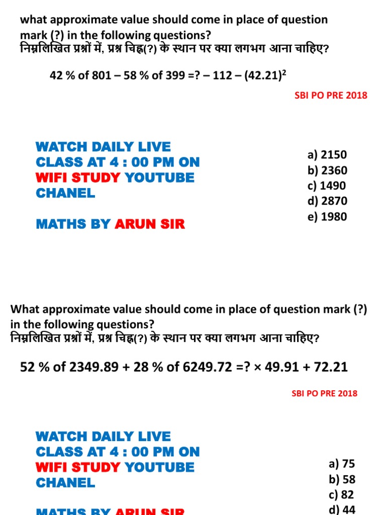 SBI PO & IBPS Math Questions Solutions | PDF | Business