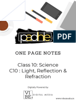 One Page Notes: Class 10: Science C10: Light, Reflection & Refraction