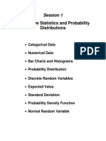 Descriptive Statistics and Probability Distributions: Session 1