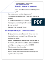 Dailogue en francais Pdf Réserver (un restaurant - un hôtel - un taxi ) (1)