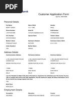 Customer Application Form: Personal Details