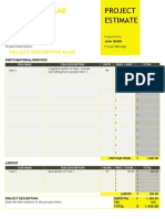 Project Estimate Template