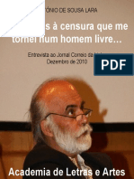 Professor Sousa Lara - Entrevista ao Jornal Correio da Linha