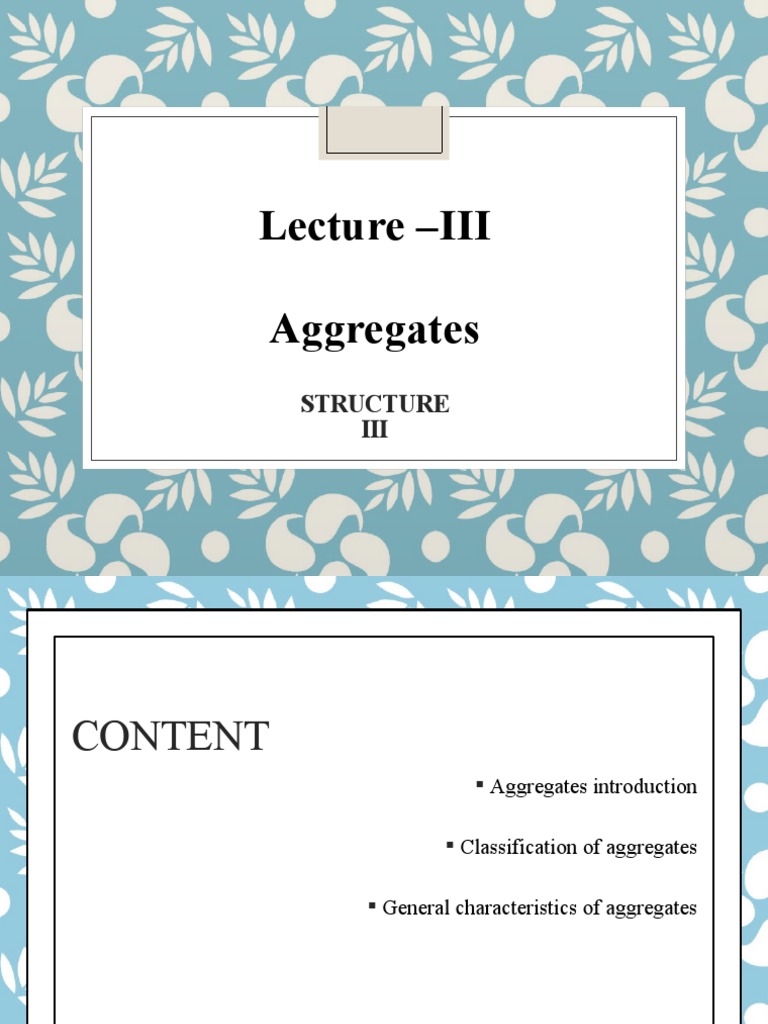 Lecture 3 Aggregates | PDF | Porosity | Civil Engineering