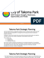City of Takoma Park: SWOT Analysis: Strengths, Weaknesses, Opportunities, and Threats