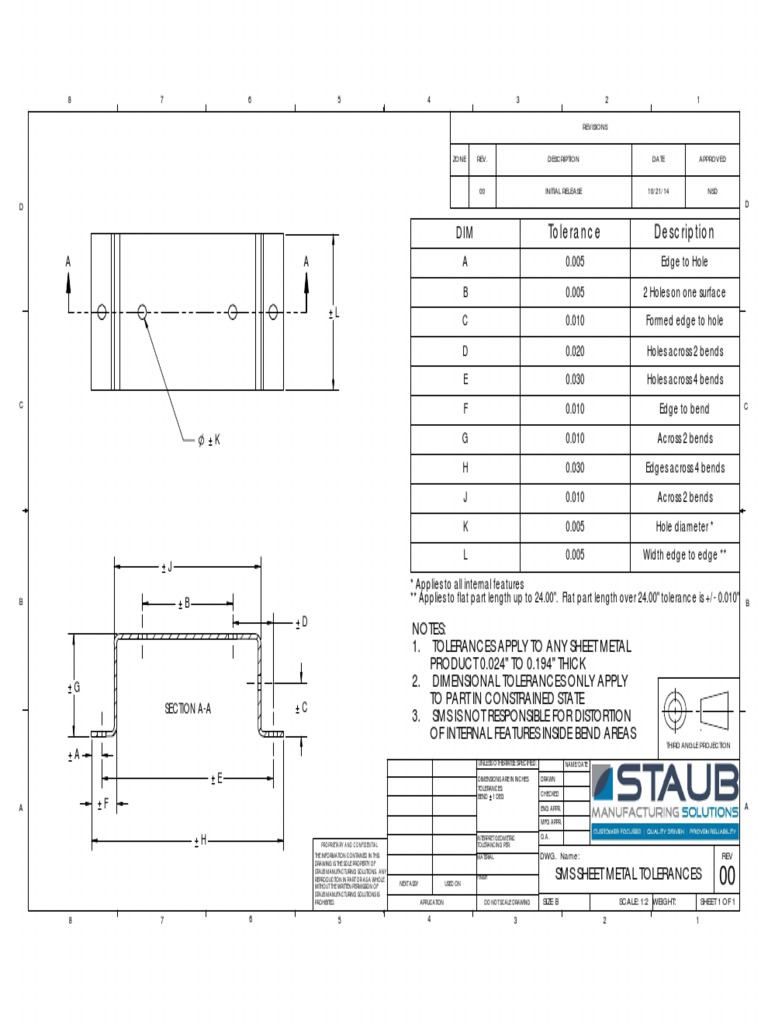 Sheet Metal Tolerance Guidelines | PDF | Engineering Tolerance | Sheet ...