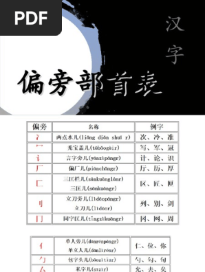 偏旁部首表 Pdf