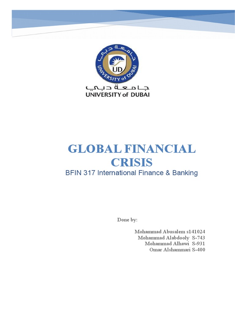 Global Financial Crisis | PDF | Financial Crisis Of 2007–08 | Islamic ...