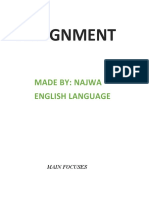 Assignment: Made By: Najwa English Language