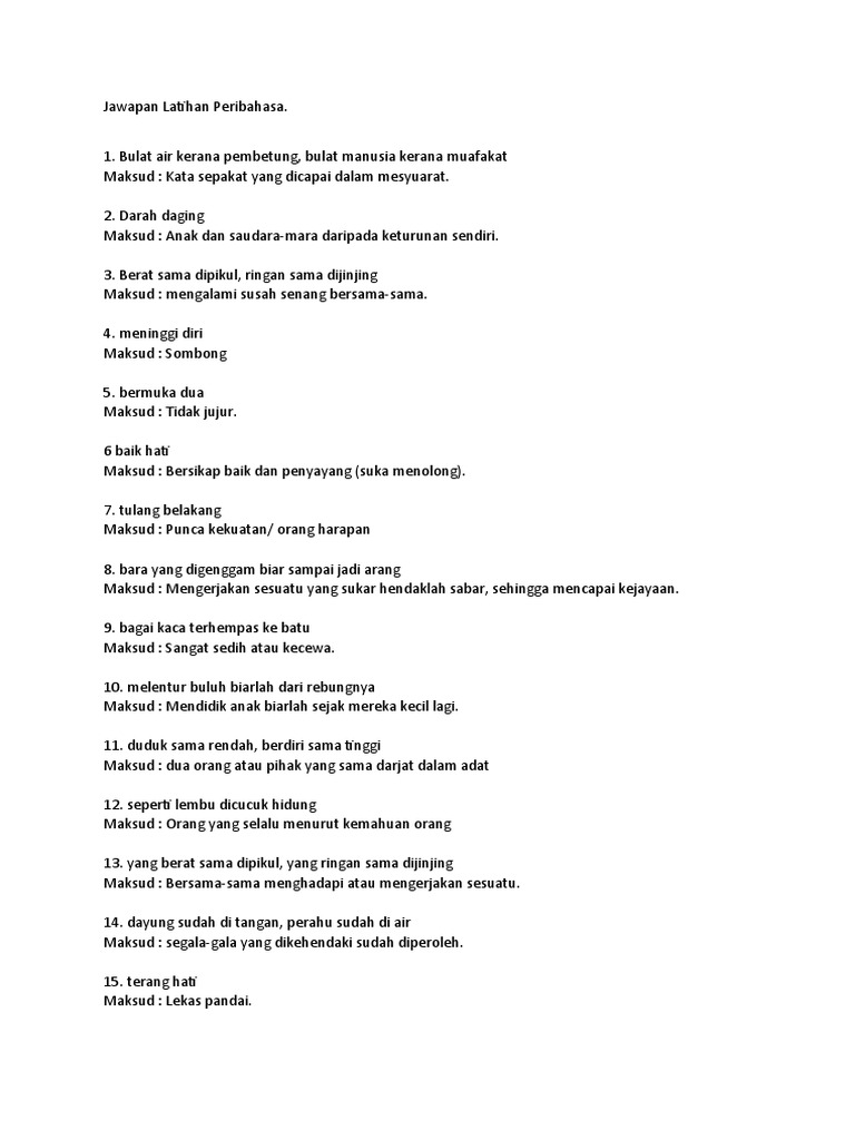 Jawapan Latihan Peribahasa Spm 1 Pdf