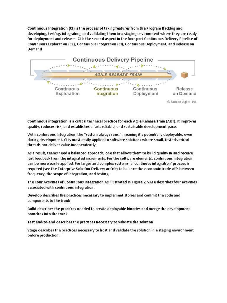 Continuous Integration in Agile Development | PDF | Computers