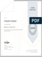 Course Certificate - Marketing in A Digital World, On Behalf of University of Illinois at Urbana-Champaign and Coursera