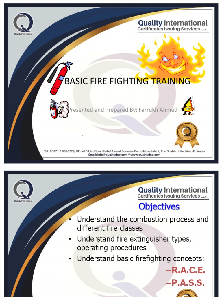 Basic Fire Fighting Training PDF Fires Firefighting