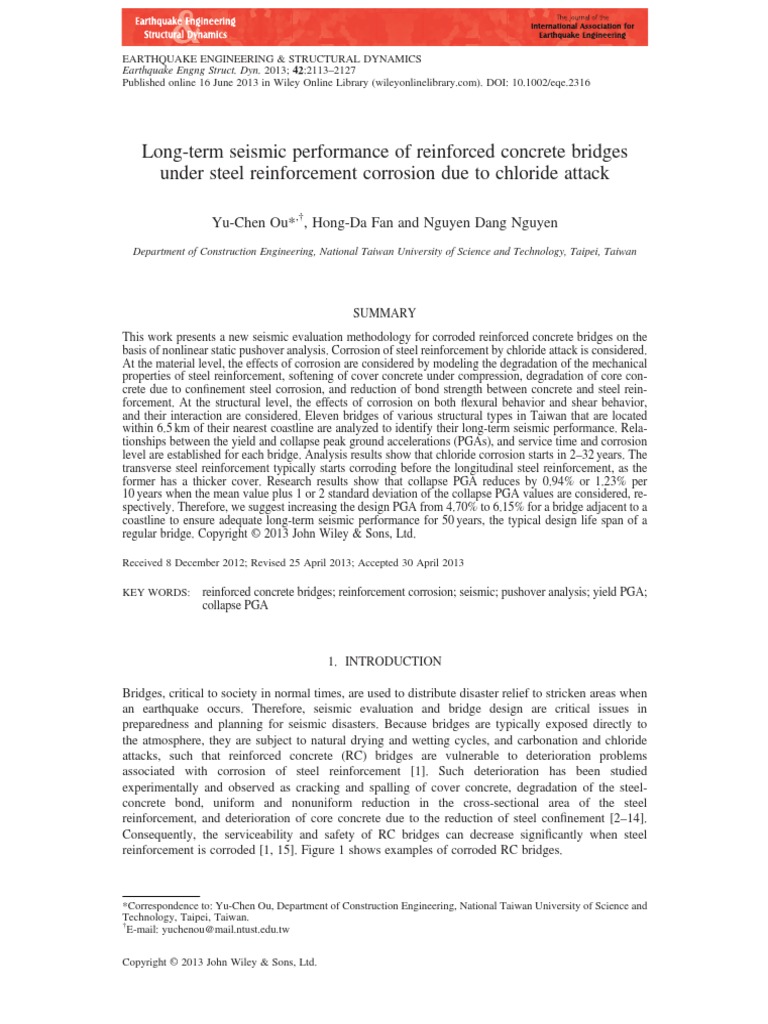 Longterm Seismic Performance of Reinforced Concrete Bridges Under Steel ...