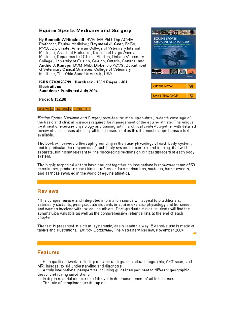 Equine Sports Medicine and Surgery BOOK PDF Diseases And Disorders