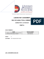 Laboratory Assignment Ska 3013-Analytical Chemistry: SEMESTER 2 2019/2020