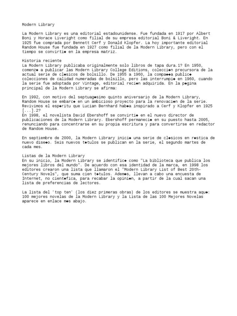 Modern Library | PDF | Historia | Clásicos