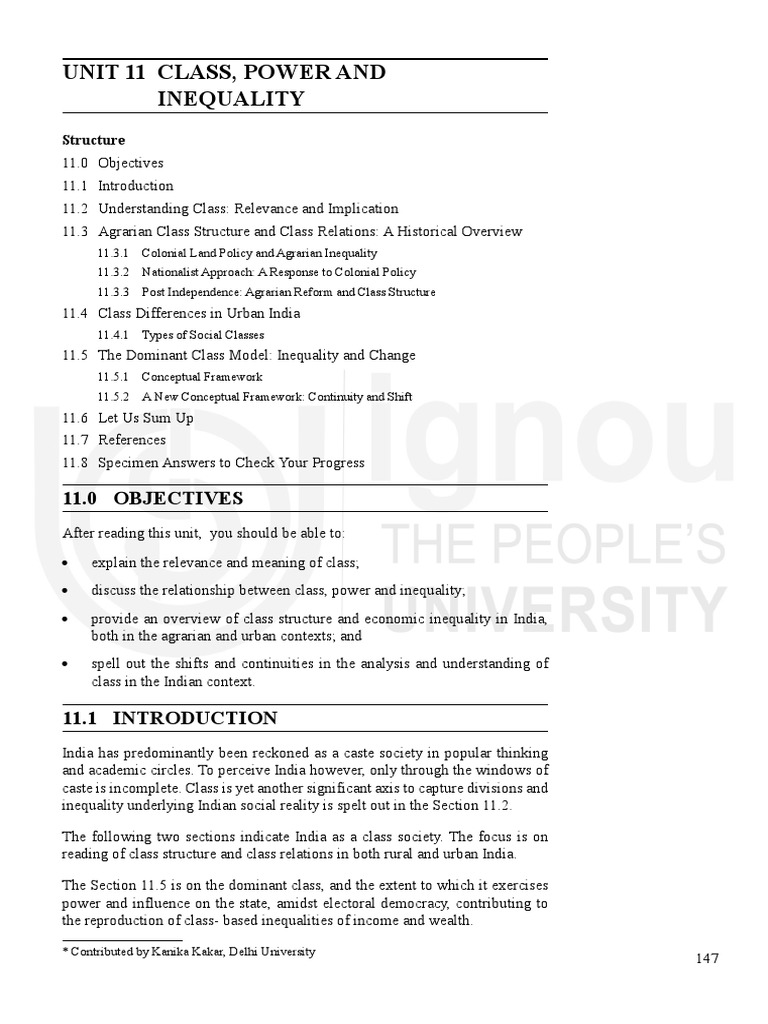 Class, Power, and Inequality in India | PDF | Social Stratification ...