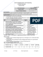 Department of Mathematics and Computing IIT (ISM) Dhanbad Lecture Plan