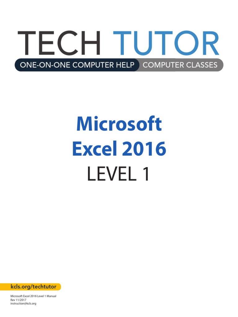 Excel Level 1 PDF | PDF | Microsoft Excel | Spreadsheet