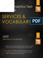 UBER Analytics Test: Services & Vocabulary