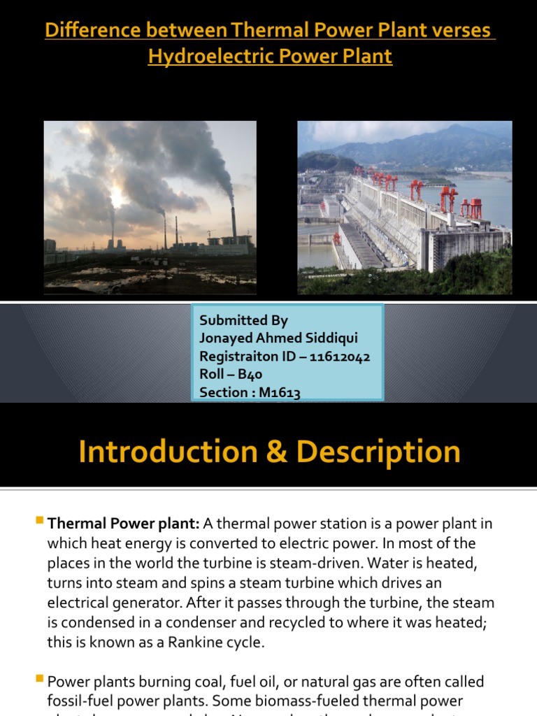 Difference Between Power Plant | PDF | Hydroelectricity | Fossil Fuel ...