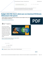 Budget 2020 PDF: Here's Where You Can Download FM Nirmala Sitharaman's Full Speech