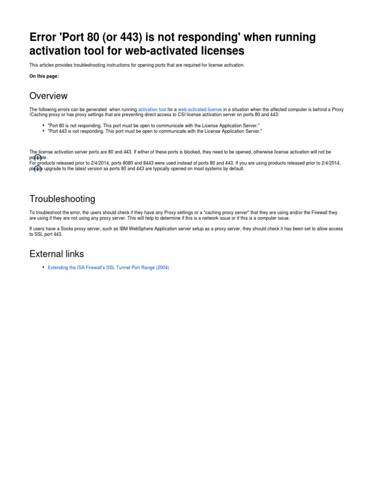 Troubleshooting Port 80 and 443 Errors | PDF | Computers