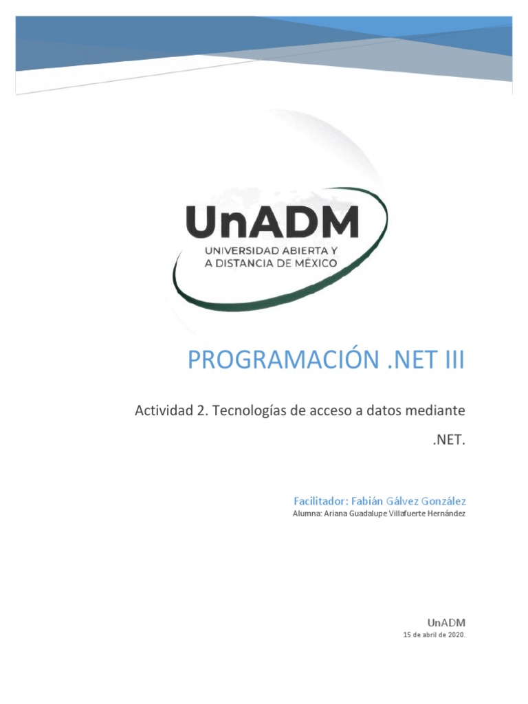 Acceso a Datos en .NET y ADO.NET | PDF | Active X Data Objects | .NET ...