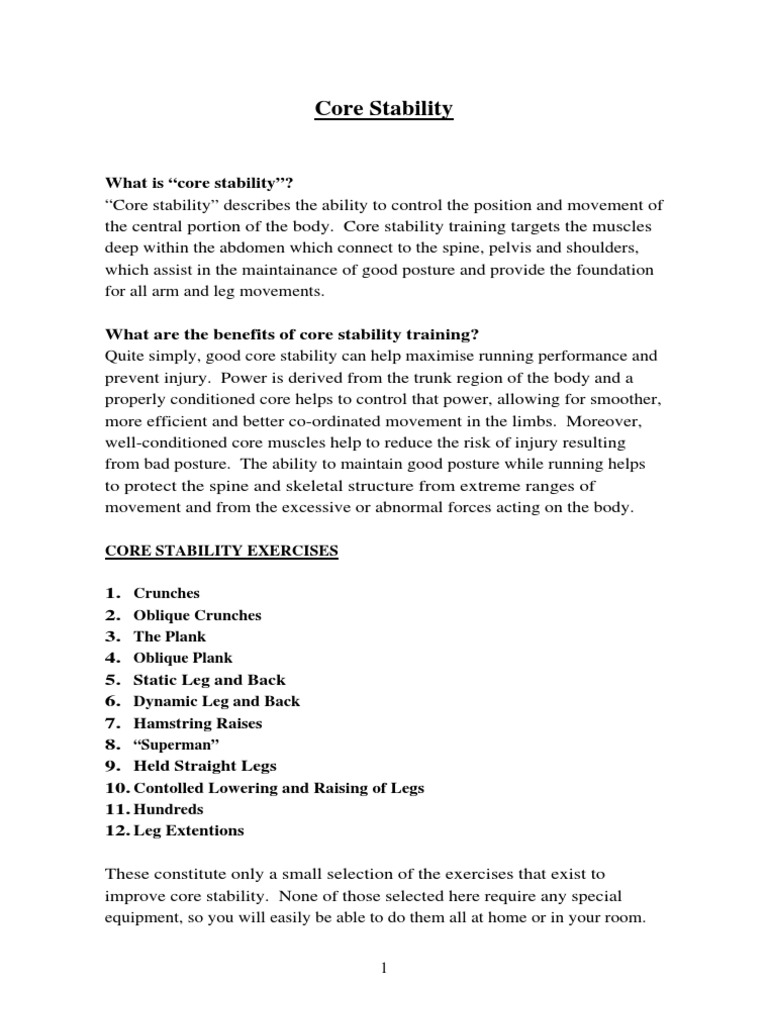 Core Stability | PDF